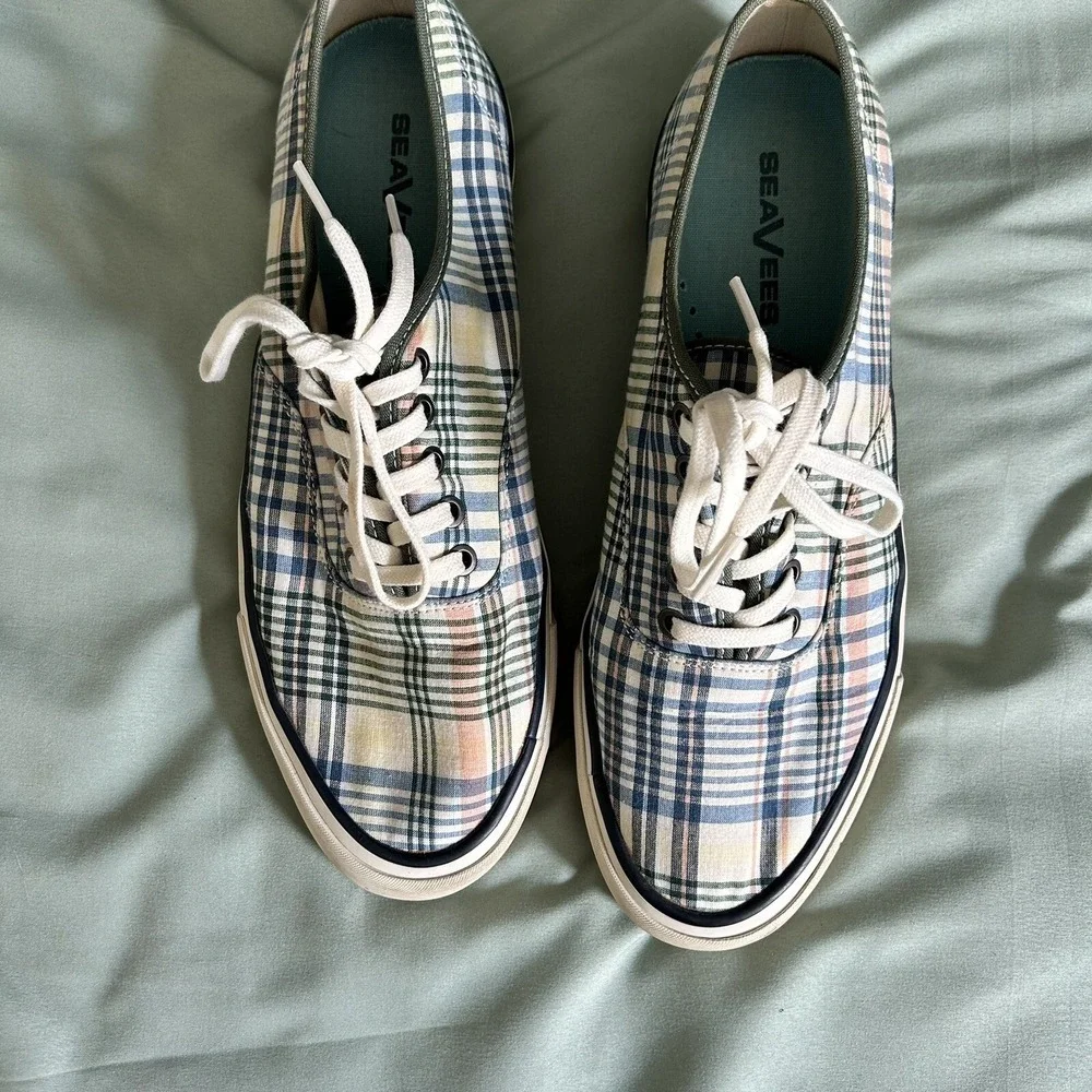 SeaVees Men's Shoes Plaid Low Sneakers Size 11.5  Casual Footwear Comfortable